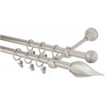 GARNÝŽE-HEBR Garnýž Twister chrom mat dvojitá 300 cm – Zboží Mobilmania