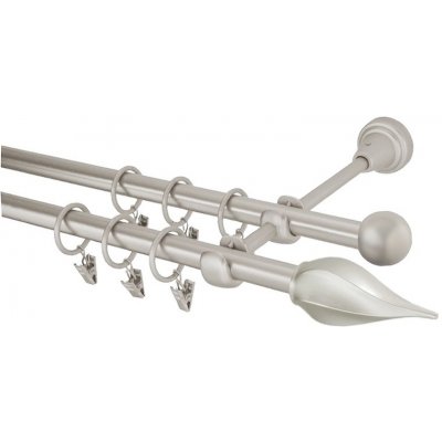 GARNÝŽE-HEBR Garnýž Twister chrom mat dvojitá 300 cm – Zboží Mobilmania