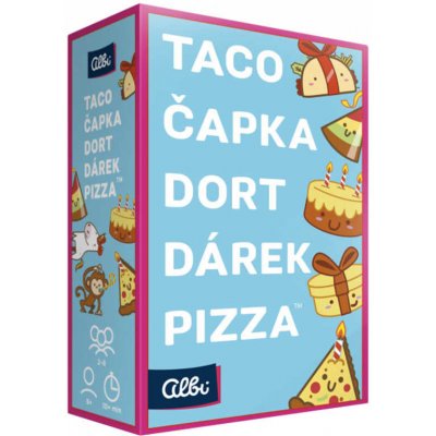 Albi Taco, čapka, dort, dárek, pizza