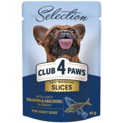 Club 4 Paws Premium Plus Selection Adult kousky s lososem a makrelou v omáčce 85 g