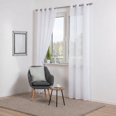 Dekorační záclona s kroužky SOFIA bílá 140x260 cm (cena za 1 kus) MyBestHome – Hledejceny.cz