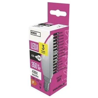 Emos LED žárovka Classic svíčka E14 4,1 W 32 W 350 lm neutrální bílá – Hledejceny.cz