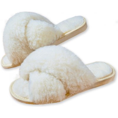 Ovčí Věci dámské lázeňské pantofle přírodní – Sleviste.cz