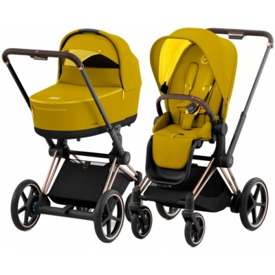 CYBEX Rám e-Priam 2.0 + Seat Pack + Lux Carry Cot 2023 Mustard Yellow
