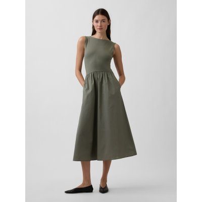Gap midi šaty s kapsami zelená – Zboží Dáma