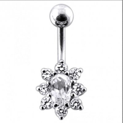 Šperky4U stříbrný piercing do pupíku BP01002-CC – Zboží Dáma