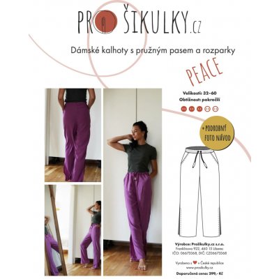 Dámské široké letní kalhoty PEACE | 32-60 - Česky – Sleviste.cz