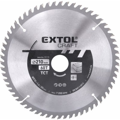 EXTOL CRAFT Kotouč pilový s SK plátky, 210x1,4x30mm, 60T, šířka SK plátku 2,7mm – Hledejceny.cz