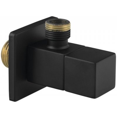 Sapho Rohový ventil s rozetou, hranatý, 1/2"x 3/8" , černá mat SL115 – Zboží Mobilmania