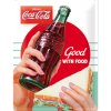 Obraz Nostalgic Art Plechová cedule Coca-Cola Good with food 40 x 30