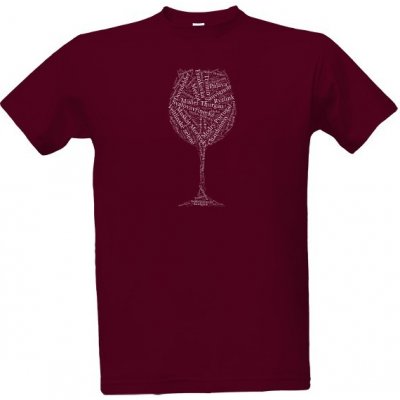 Tričko s potiskem Odrůdy vín ve tvaru sklenice Víno pánské Vínová
