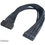 Akasa FLEXA P24 24-pin prodlužovací Kabel, napájecí, prodloužovací, 24-pin(M) (20+4) na 24-pin(F), 40cm, černý – Hledejceny.cz