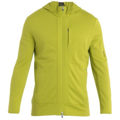 ICEBREAKER Mens Quantum III LS Zip Hood Bio Lime/Loden – Zboží Mobilmania