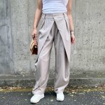Mokka hnědé trendy kalhoty s překladem ELYSIA – Zboží Dáma