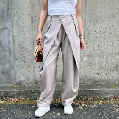 Mokka hnědé trendy kalhoty s překladem ELYSIA – Zboží Dáma