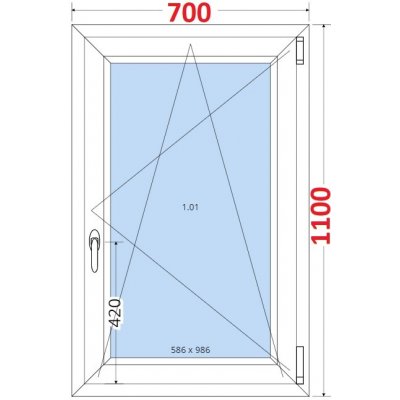 SMART Plastové okno 70x110, Otevíravé a sklopné