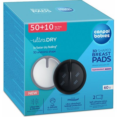 CANPOL BABIES Tvarované prodyšné vložky do podprsenky 3D černé 60 ks – Zbozi.Blesk.cz