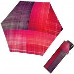 Doppler Carbonsteel Mini Slim Noble Check Pink dámský skládací deštník – Zboží Mobilmania