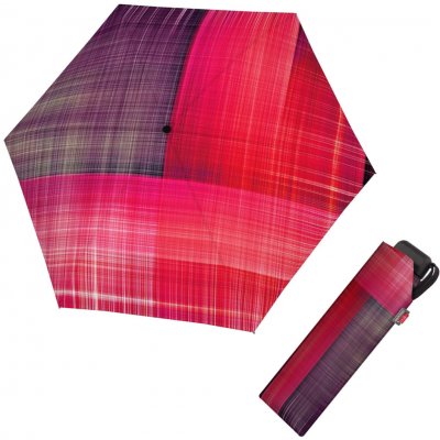 Doppler Carbonsteel Mini Slim Noble Check Pink dámský skládací deštník – Zboží Mobilmania