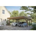 SKAN HOLZ Přístřešek na auto Friesland dvojitý 557 x 555 cm ořech – HobbyKompas.cz
