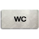 ACCEPT Piktogram WC - stříbrná tabulka - černý tisk bez rámečku – Zboží Mobilmania