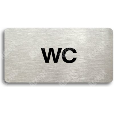 ACCEPT Piktogram WC - stříbrná tabulka - černý tisk bez rámečku – Zboží Mobilmania