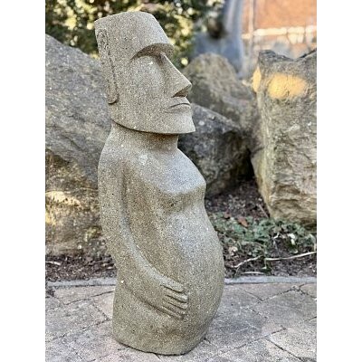 Socha Moai z bazanitu (sopečný kámen) 73 cm – ručně tesaná, Jáva – Zboží Dáma