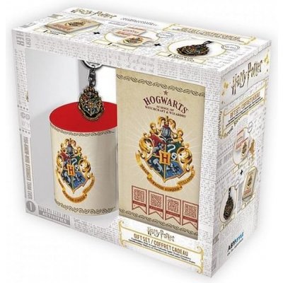 CurePink Dárkový set Harry Potter Hogwarts hrnek blok klíčenka A6 164 stran ABYPCK140 320 ml – Zbozi.Blesk.cz