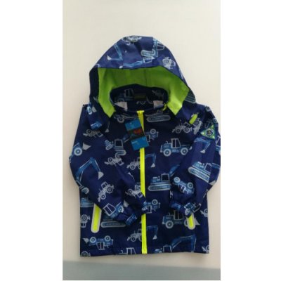 dětská outdoorová jarní / letní bunda kolekce STAVEBNÍ AUTA tmavší modrá – Zboží Mobilmania
