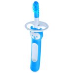 MaM Massaging Brush dětský zubní kartáček s bezpečnostním krytem Zelený – Sleviste.cz