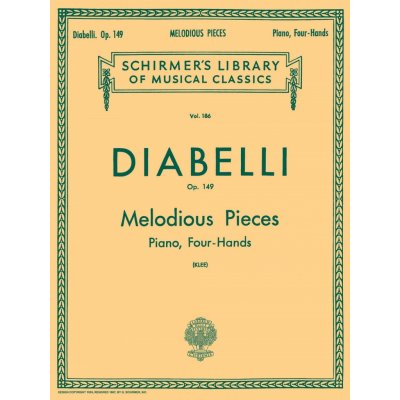 DIABELLI MELODIOUS PIECES on Five Notes, Op.149 1 klavír 4 ruce – Zbozi.Blesk.cz