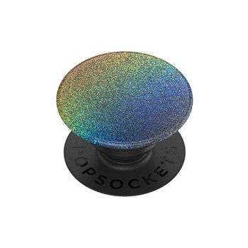 PopSockets PopGrip Gen.2, Midnight Flare, stříbrnošedý s třpytkami, holografický duhový efekt