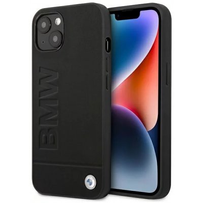 Pouzdro BMW iPhone 14 Plus Leather Stamp černé – Zboží Mobilmania