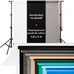 4studio Konstrukce stativů pro uchycení pozadí 4studio KU-01 a polypropylenové pozadí 1,6 x 5m – Zboží Mobilmania