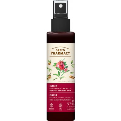 Green Pharmacy Argan Oil & Pomegranate Elixir bezoplachový elixír pro poškozené a křehké vlasy 150 ml – Hledejceny.cz