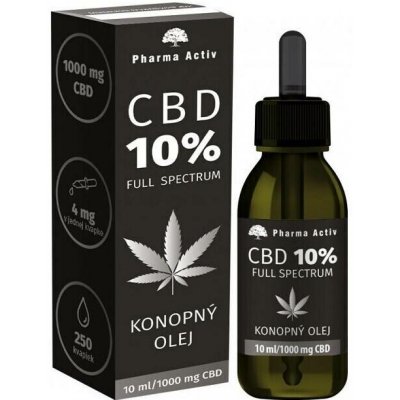 PHARMA ACTIV CZECH CBD 10% Full Spectrum Konopný olej 1000 mg 10ml – Zboží Dáma