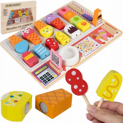 Kruzzel 22494 Dřevěný obchod zmrzlina – Sleviste.cz