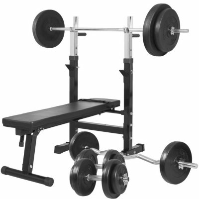 Gorilla Sports Posilovací lavice + 100 kg set, černá – Sleviste.cz