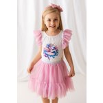 Lily Grey dívčí šaty s tylovým rukávem květy – Sleviste.cz