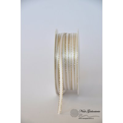 Bílá se zlatým okrajem 3mm – Zboží Dáma