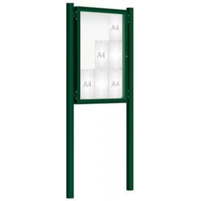 PROCITY Venkovní vitrína model 2000 9 x A4, zelená, včetně sloupků | Zboží Auto
