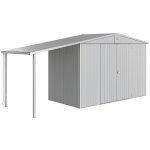 Biohort Postranní střecha Europa 2/3/4A, stříbrná metalíza s jednokřídlými dveřmi – Zboží Mobilmania