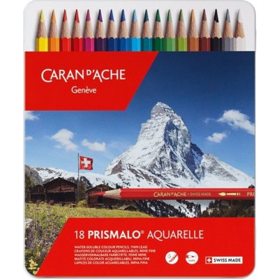 Caran d'Ache Prismalo, umělecké akvarelové pastelky, 18 ks 999.318 – Zboží Dáma