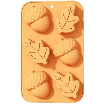 TORO Silikonová forma na muffiny 6ks 27x17cm žaludy a listy – Zboží Mobilmania