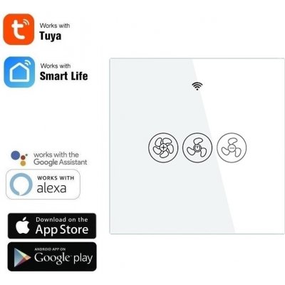 TUYA WiFi+RF vypínač pro ventilátory AS-WS-EU-F - bílý – Hledejceny.cz