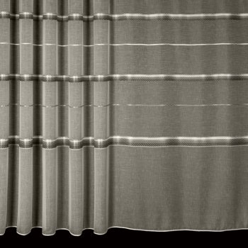 Rand záclona sablé LUCAS/2 šedé pruhy, krémová, výška 280cm (v metráži)