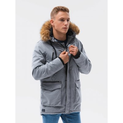 Ombre Clothing pánská zimní bunda Notker C512 šedá – Zboží Mobilmania