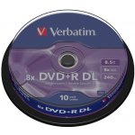 Verbatim DVD+R DL 8,5GB 8x, spindle, 10ks (43666) – Hledejceny.cz