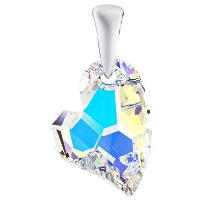 SILVEGO Stříbrný přívěsek Srdce Devoted 2 U Crystal AB se Swarovski Crystals LSW125P