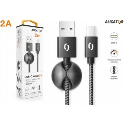 Aligator DATKP26 PREMIUM 2A, USB-C, 2m, černý